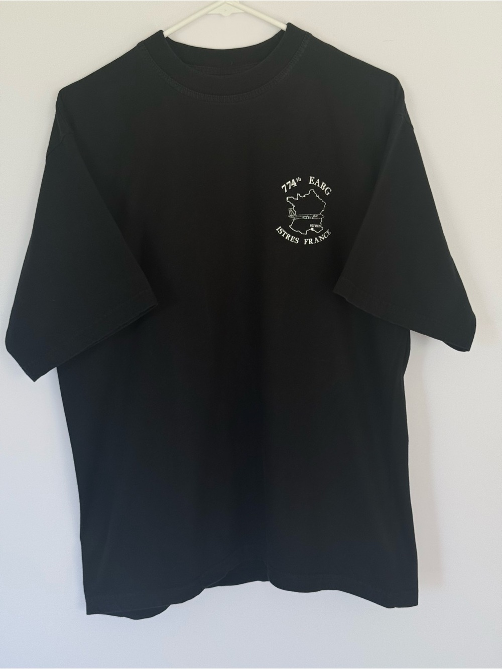 Air Force 1999 NATO Operation Joint Forge Black Graphic Crewneck TShirt Cotton L